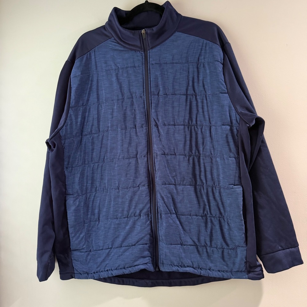 PGA Tour Hybrid Golf Jacket Mens XL Navy Blue Excellent Quilted Full Zip Layer